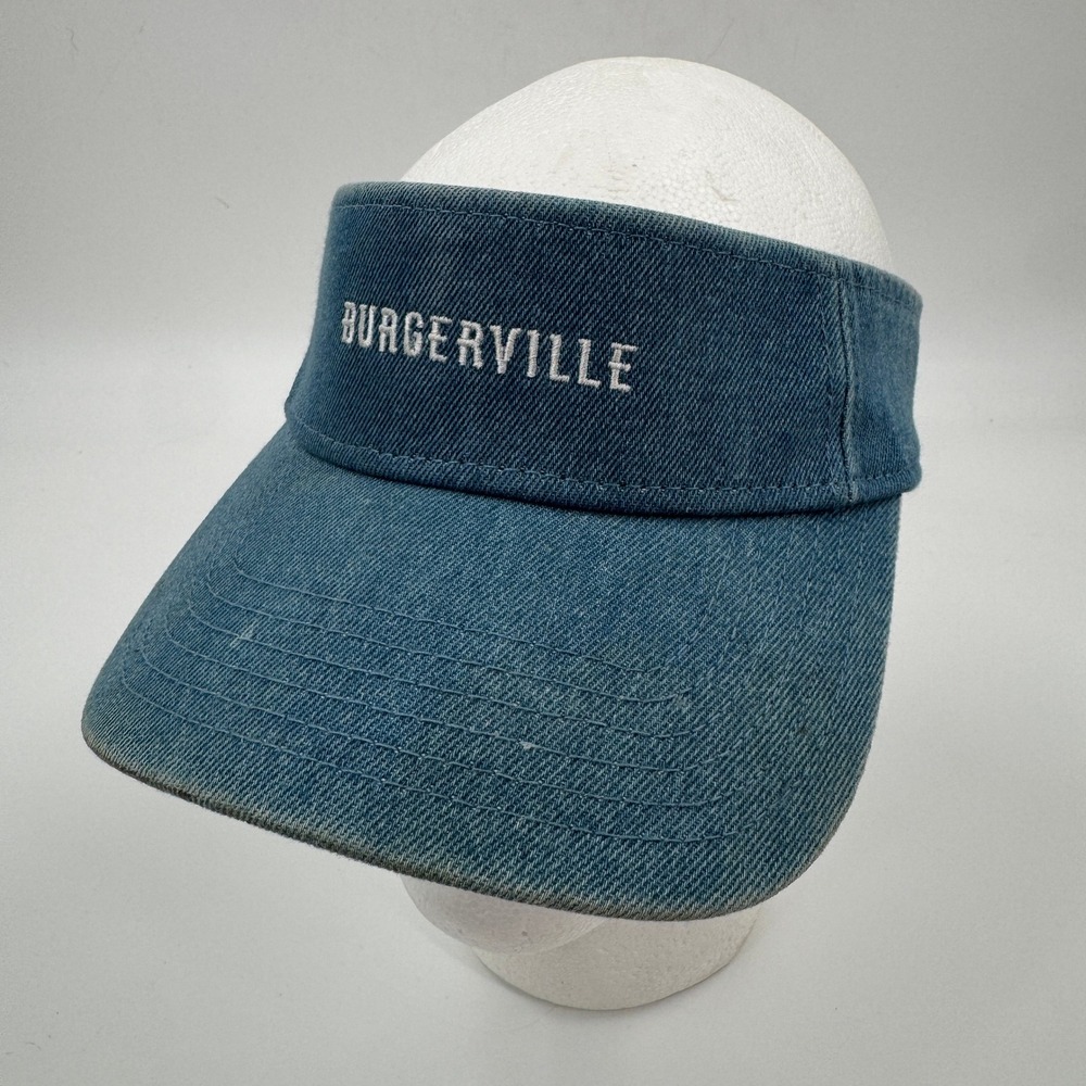 Burgerville 60 Years Anniversary Blue Denim Sun Visor Hat‎ Adjustable Strapback